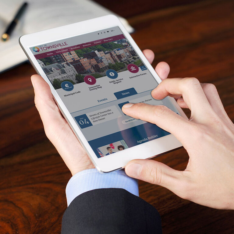 Municipal Websites showing in an iPad